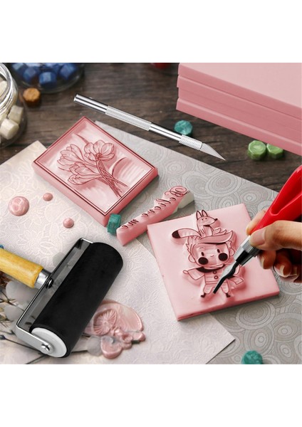 6 Paket Kauçuk Blok Damga Oyma Blokları Pembe Kauçuk (Yurt Dışından)