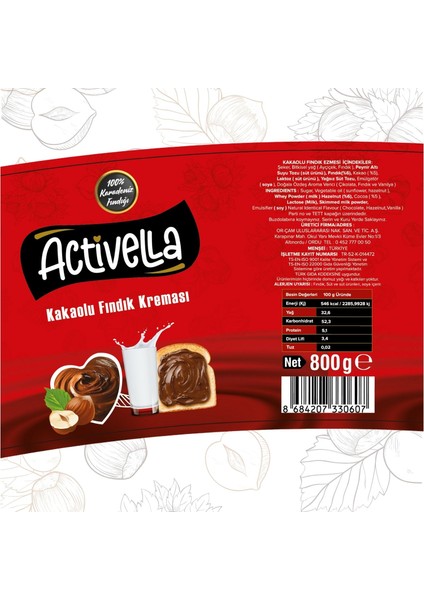 Kakaolu Fındık Kreması 800gr