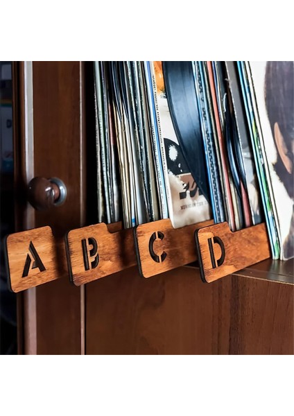 26 Adet Vinil Plak Bölücüler Ahşap Plak Bölücüler Alfabetik Az (Yurt Dışından)