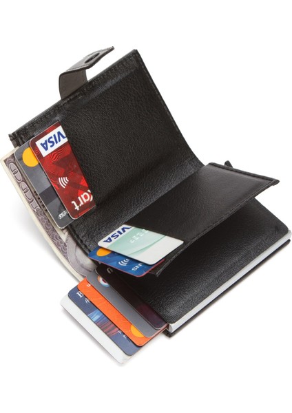 Erkek Mekanizmalı Cüzdan ve Kartlık NEW341 - Gri modelleri