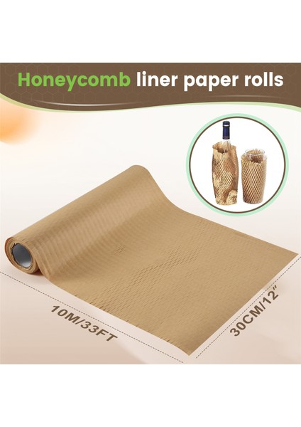 1 Rulo Geri Dönüştürülmüş Paketleme Kağıdı 12 Inç x 33FT Eko Petek Kağıdı (Yurt Dışından)