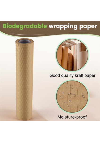 1 Rulo Geri Dönüştürülmüş Paketleme Kağıdı 12 Inç x 33FT Eko Petek Kağıdı (Yurt Dışından)