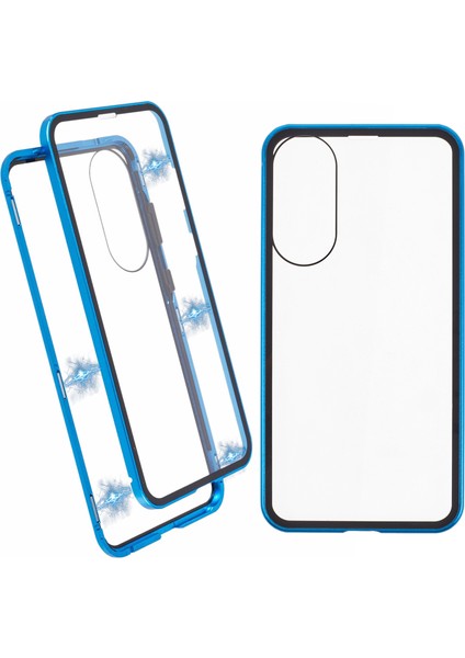 Samsung Galaxy S25 Edge Çift Taraflı Temperli Cam Manyetik Şeffaf Telefon Kılıfı (Yurt Dışından)