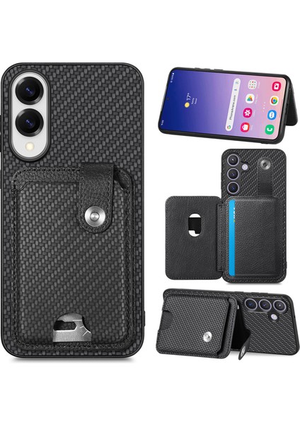 Samsung Galaxy S25 Edge Kart Yuvaları Kickstand Telefon Arka Kapağı Kart Aleti ile (Yurt Dışından)