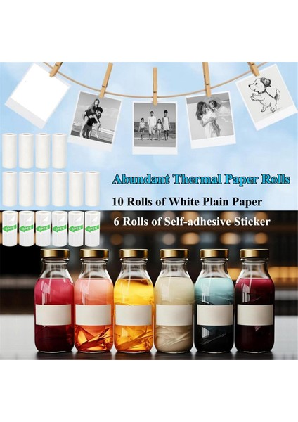 16 Rulo Mini Termal Yazıcı Kağıdı (Yurt Dışından)