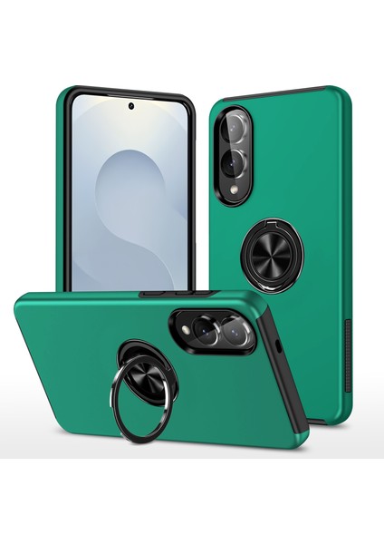 Samsung Galaxy S25 Edge Pc + Tpu Telefon Kılıfı Döndürülebilir Halka Tutucu (Yurt Dışından)