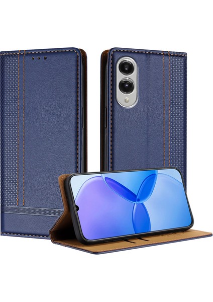 Samsung Galaxy S25 Edge Deri Standlı Telefon Kılıfı Kart Yuvalı (Yurt Dışından)