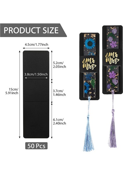 50 Adet Reçine Ayraç Tutucu 5,9 x 1,8 Inç Kraft Ayraç Kovanları (Yurt Dışından)