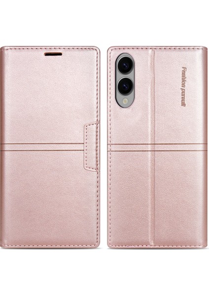 Samsung Galaxy S25 Edge Cüzdan Kılıfı Manyetik Kapanışlı Deri Telefon Kılıfı (Yurt Dışından)