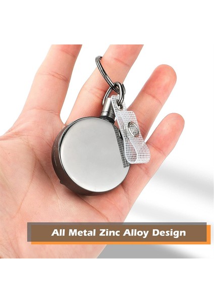 2 Paket Geri Çekilebilir Rozet Makaraları Metal Kimlik Kartı Tutucuları, Siyah (Yurt Dışından)