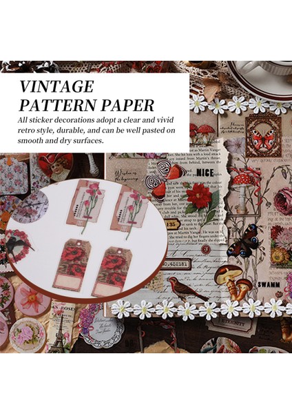 Estetik Süsleme Için 100 Adet Vintage Scrapbooking Etiketi A (Yurt Dışından)