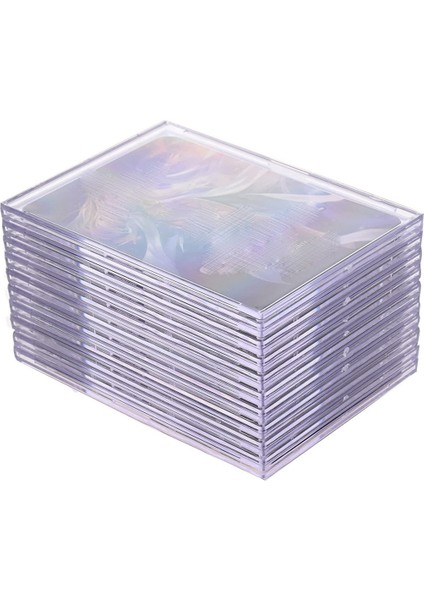 10 Sert Plastik Kart Koruyucu Şeffaf Kart Tuğlası + 2 Sergileme Standı (Yurt Dışından)