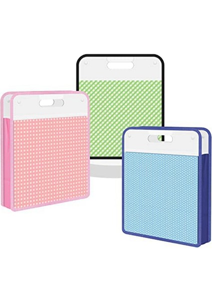 12X12 Scrapbook Kağıt Saklama Seti - Şeffaf Saplı 3'lü (Yurt Dışından)