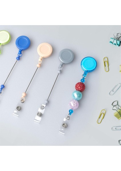 Boncuklu Dıy Rozet Tutucu Seti Geri Çekilebilir Anahtarlık Rozet Makarası Klipsleri (Yurt Dışından) fırsatları