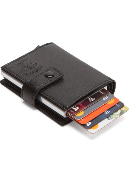 Erkek Mekanizmalı Cüzdan ve Kartlık NEW341 - Siyah