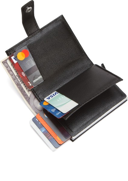 Erkek Mekanizmalı Cüzdan ve Kartlık NEW341 - Siyah modelleri