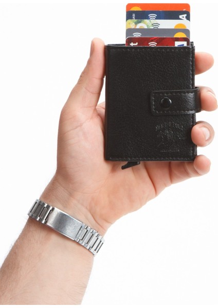 Erkek Mekanizmalı Cüzdan ve Kartlık NEW341 - Siyah indirimleri