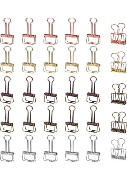 30'lu Paket Metal Tel Bağlayıcı Klipsler - Kağıt Işleri Için Içi Boş Kağıt Klipsleri, (Yurt Dışından)