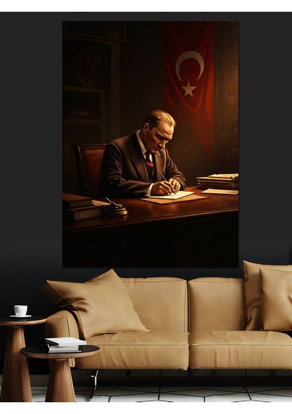 Mustafa Kemal Atatürk Dekoratif Kanvas - Mdf Ahşap Tablo