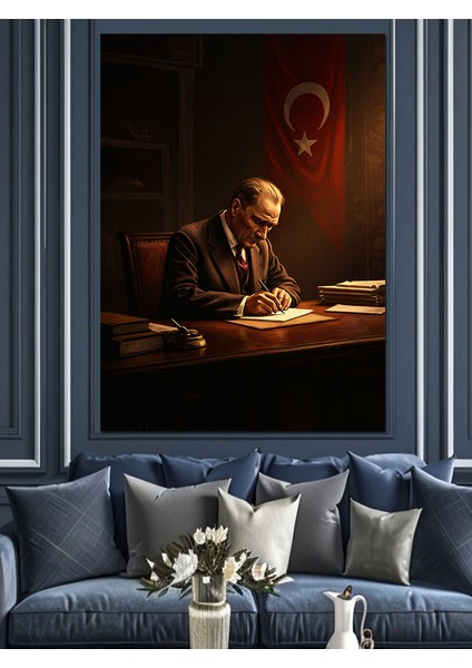 Mustafa Kemal Atatürk Dekoratif Kanvas - Mdf Ahşap Tablo