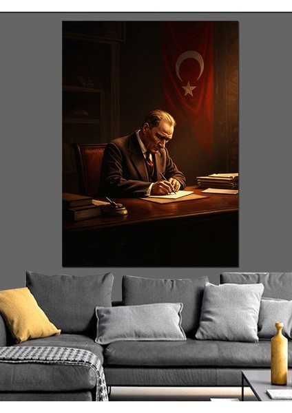 Mustafa Kemal Atatürk Dekoratif Kanvas - Mdf Ahşap Tablo