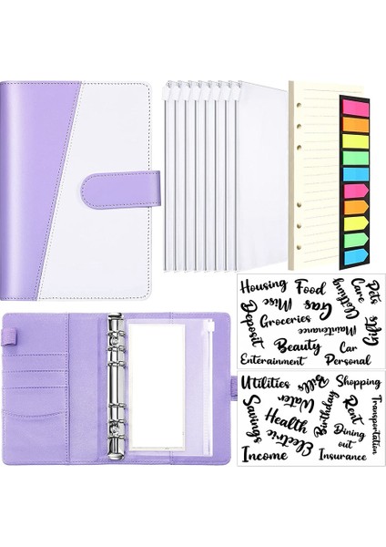 A6 Pu Defter Klasör Bütçe Planlayıcı Düzenleyici Mektup Etiket Nakit C (Yurt Dışından)