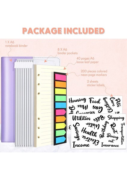 A6 Pu Defter Klasör Bütçe Planlayıcı Düzenleyici Mektup Etiket Nakit C (Yurt Dışından) fırsatları