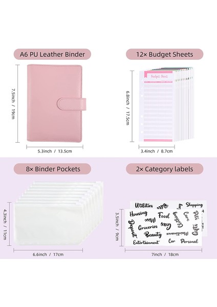 Bütçeleme Için Nakit Zarfları, A6 Bütçe Klasörü, Para Düzenleyici (Pembe) (Yurt Dışından)