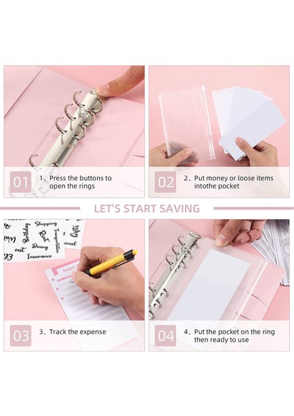 Bütçeleme Için Nakit Zarfları, A6 Bütçe Klasörü, Para Düzenleyici (Pembe) (Yurt Dışından)