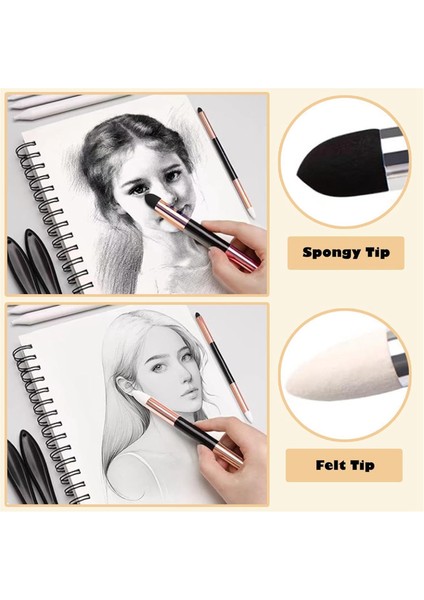 12 Adet Sketch Blending Sünger Kalemler, Çift Başlı, Yıkanabilir ve Tekrar Kullanılabilir (Yurt Dışından)