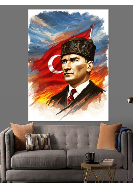 Mustafa Kemal Atatürk Dekoratif Kanvas - Mdf Ahşap Tablo