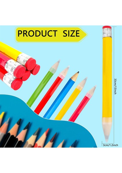 5 Paket 14 Inç Ahşap Jumbo Kalemler Kapaklı Komik Yenilik (Yurt Dışından) modelleri