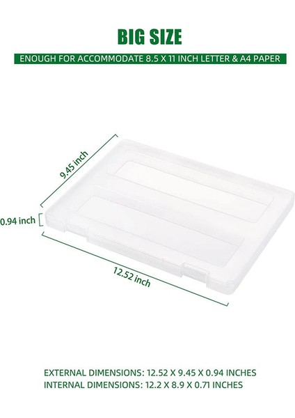 4 Paket A4 Dosya Taşınabilir Proje Kutusu, Plastik Saklama Kutusu (Yurt Dışından)