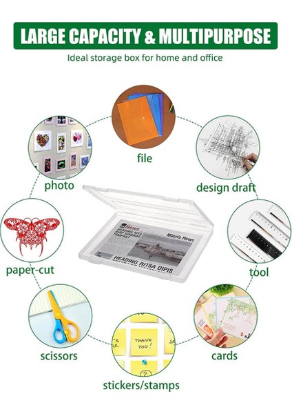 4 Paket A4 Dosya Taşınabilir Proje Kutusu, Plastik Saklama Kutusu (Yurt Dışından)