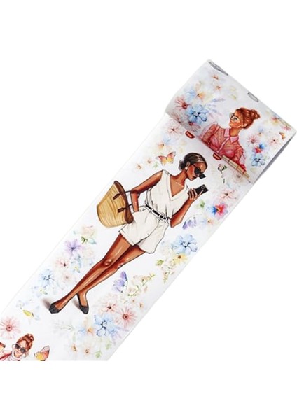 Bloom & Wide Washi Bant, Çiçek Dekoratif, Şeffaf Yapıştırıcı (Yurt Dışından)