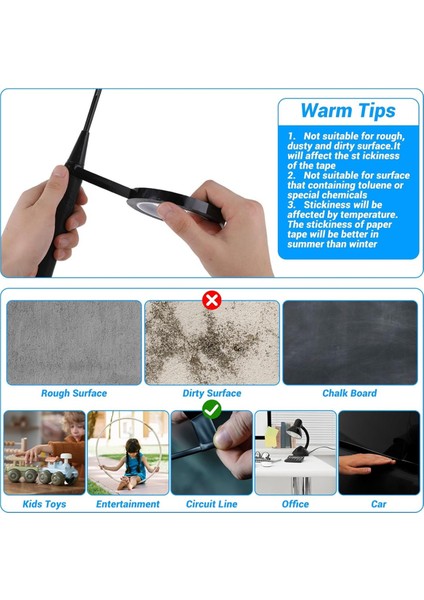 217 Feet Beyaz Tahta Bandı Mavi 1/2 Inç Grafik Bant Siyah (Yurt Dışından) fırsatları