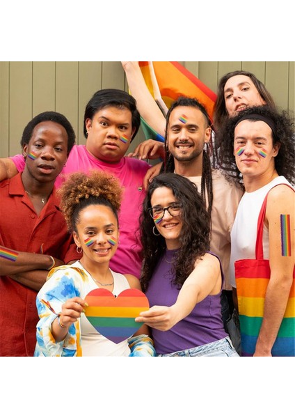 2 Adet Gökkuşağı Yüz Vücut Boyası-Gay Pride Günü Bayrağı Yüz Boyası (Yurt Dışından)