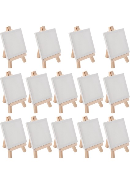 14 Parça Mini Tuval ve Şövale Fırçası Seti, Tuval 4x4 Inç (Yurt Dışından) modelleri