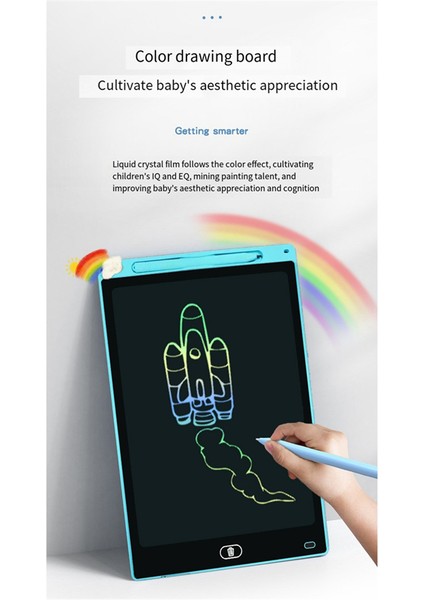8.5 Inç LCD Çizim Tableti Renkli Grafiti Yazı Tahtası Mavi (Yurt Dışından)