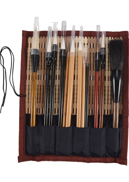 Suluboya Için Rulo Tutuculu 12 Adet Çin Kaligrafi Fırçası (Yurt Dışından) fiyatları