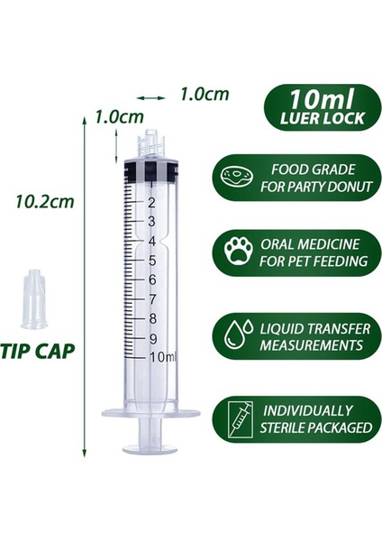 10ML Luer Lock Şırınga 4 Paket Plastik Steril Şırıngalar Iğnesiz (Yurt Dışından) fiyatları