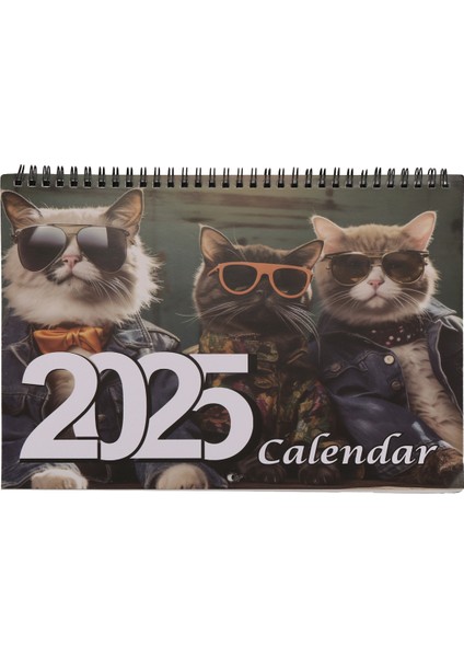 Şık Kediler Takvimi 2025 Duvar Takvimi, Komik Kedi Resimleri Kedi Takvimi (Yurt Dışından)