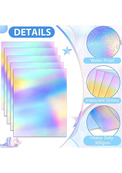 Metalik Holografik Kart Parlak Aynalı Kağıt Sayfaları (Yurt Dışından)
