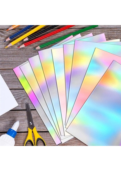 Metalik Holografik Kart Parlak Aynalı Kağıt Sayfaları (Yurt Dışından)