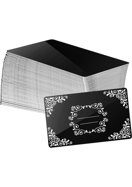 100 Adet Metal Gravür Boşlukları Alüminyum Levha, Parlak Siyah (Yurt Dışından)