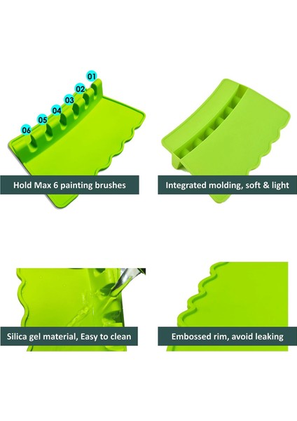 Büyük Silikon Boya Fırçası Tutucu, 6 Yuvalı Boya Fırçası Düzenleyici (Yurt Dışından) indirimleri