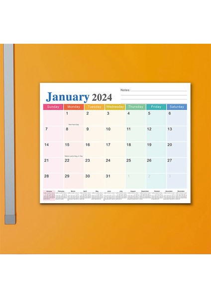 Manyetik Takvim 2024 Haziran 2025'E Kadar, 18 Aylık Takvim Gösterildiği Gibi (Yurt Dışından)