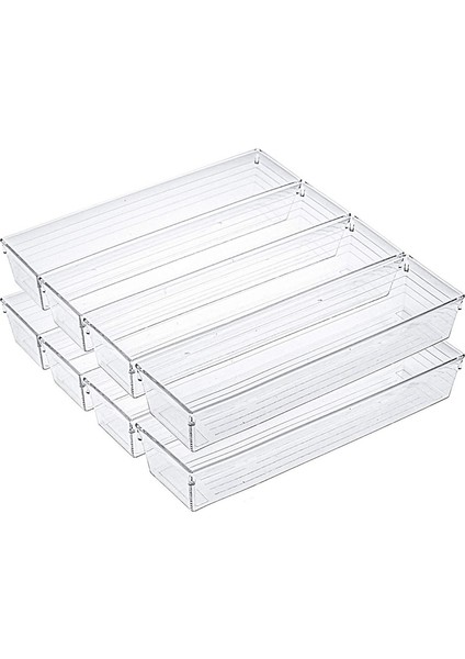 10 Paket 12 x 3 x 2 Inç Şeffaf Çekmece Düzenleyici Tepsi, Mutfak Için (Yurt Dışından)