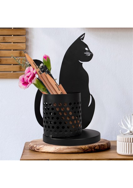 Masa Düzenleyici Kalemlik Masa Orta Parçası B Için Kedi Kalemlik (Yurt Dışından)
