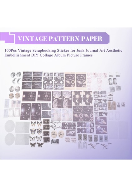 Estetik Süsleme Için 100 Adet Vintage Scrapbooking Etiketi (Yurt Dışından)